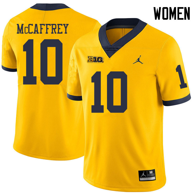 Jordan Brand Women #10 Dylan McCaffrey Michigan Wolverines College Football Jerseys Sale-Yellow